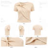 Women's Short Sleeve Twist Knitted Crop Top