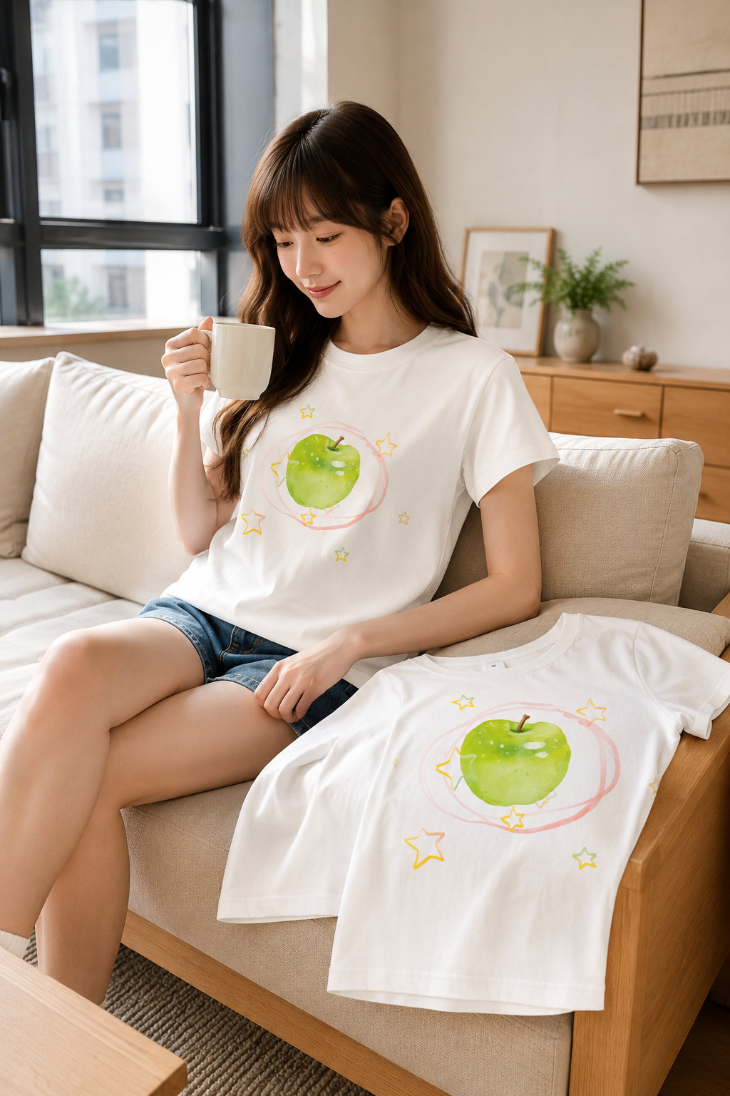 Korean Summer Cotton Print Tee