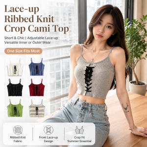 Cropped Knit Cami Tie Front