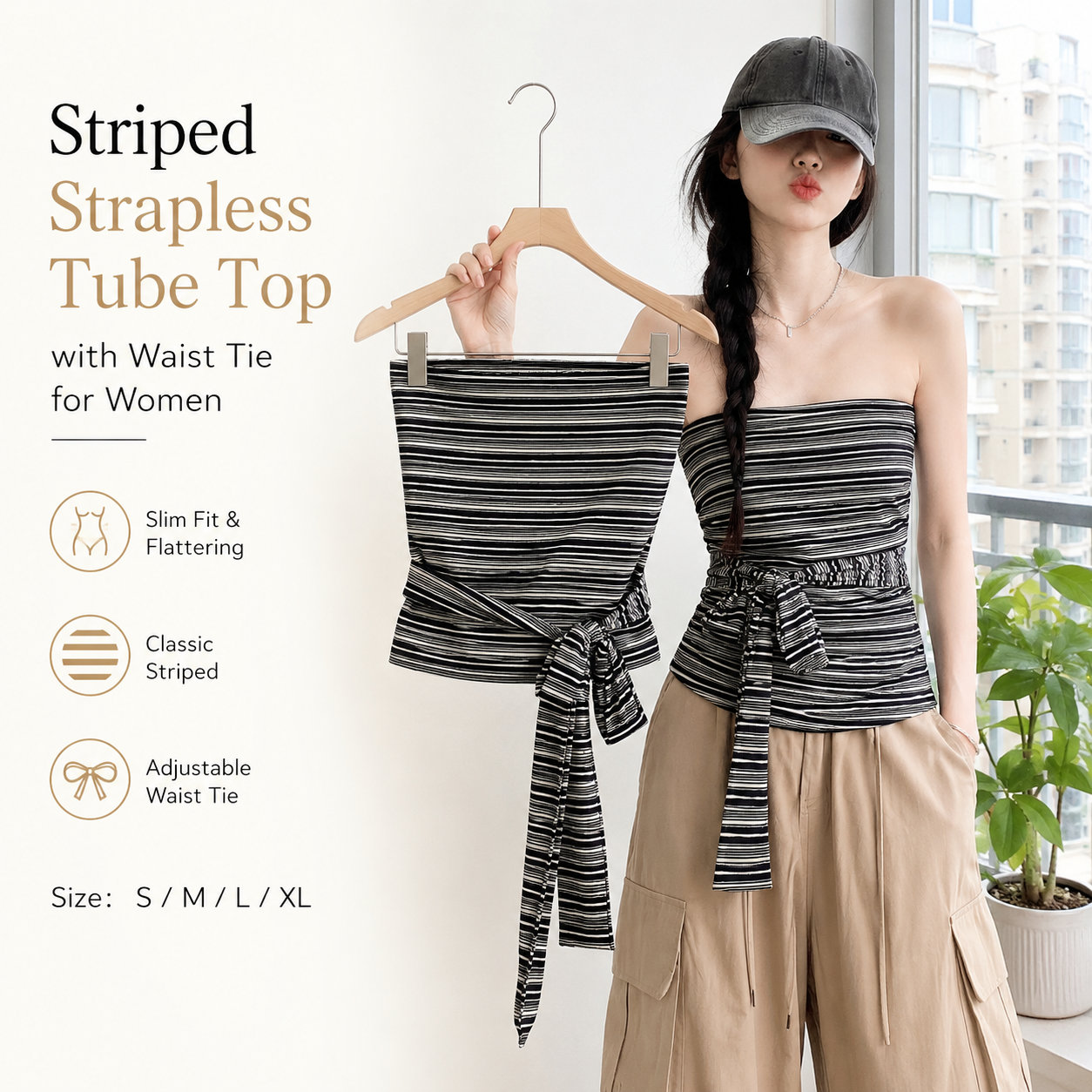 Striped Bandeau Camisole Top