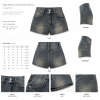High Waist A-line Denim Shorts