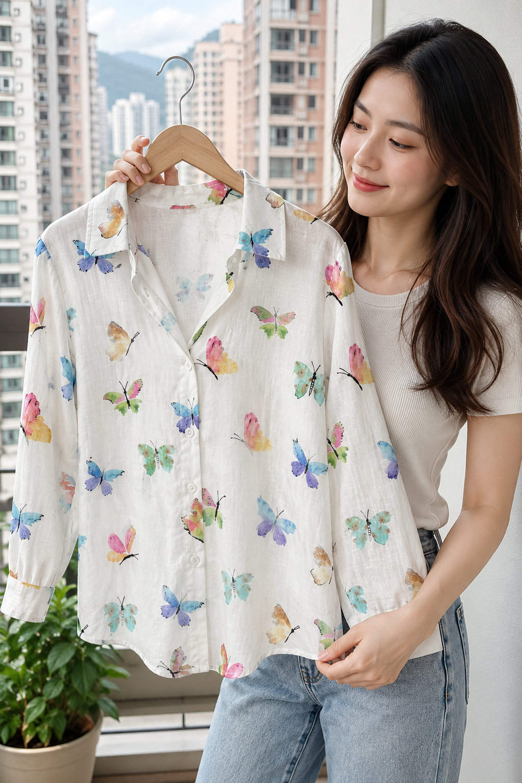 Women's Butterfly Print Shirt
