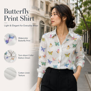 Women's Butterfly Print Shirt