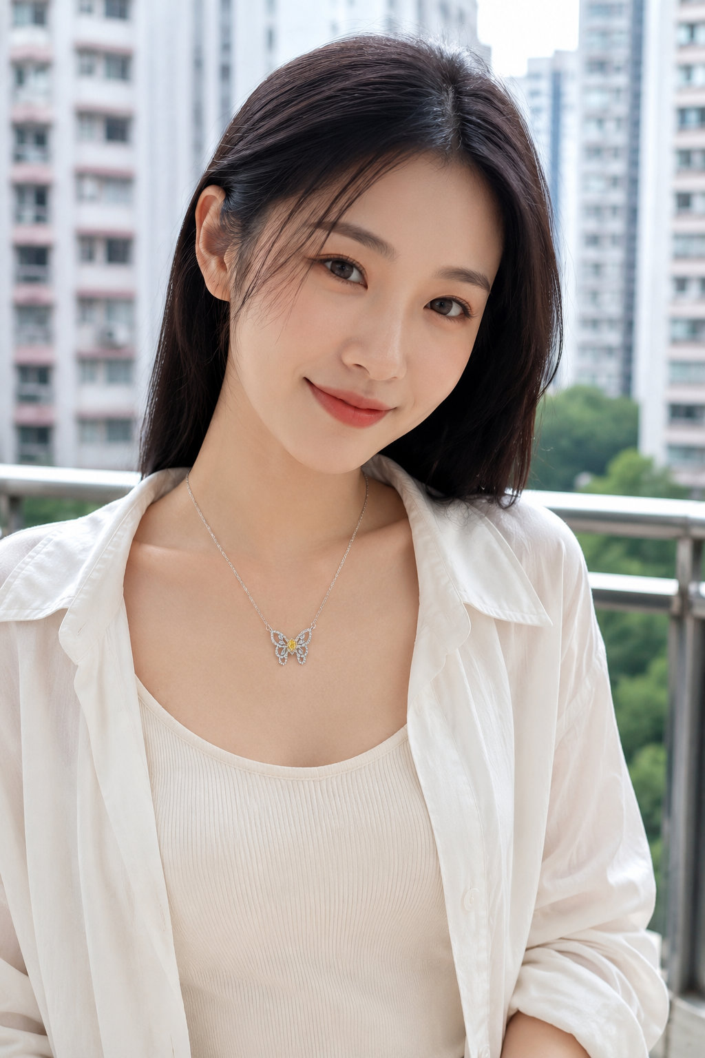 Silver Butterfly Clav Choker