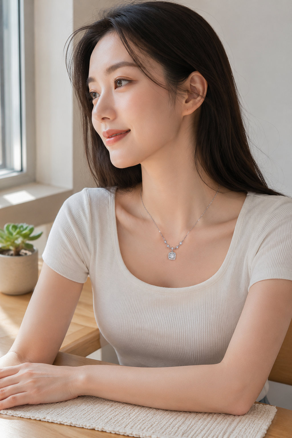 Square Zircon Women's Necklace