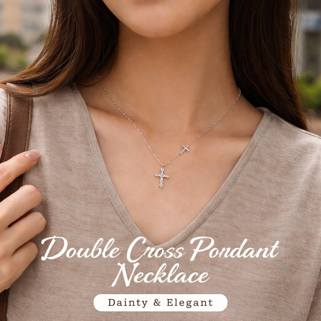 Women's Double Cross Necklace