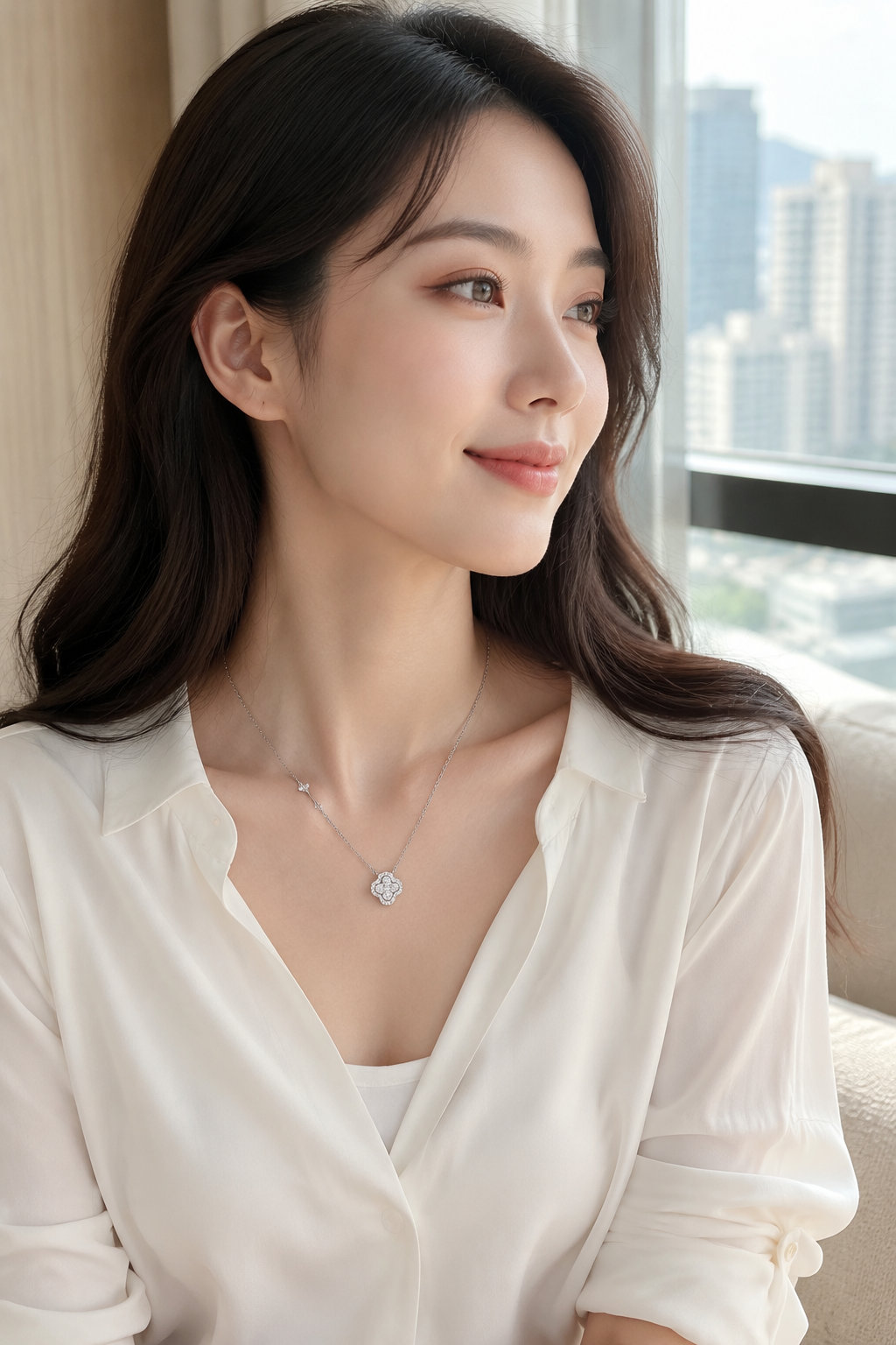 4-leaf Clover Silver Necklace