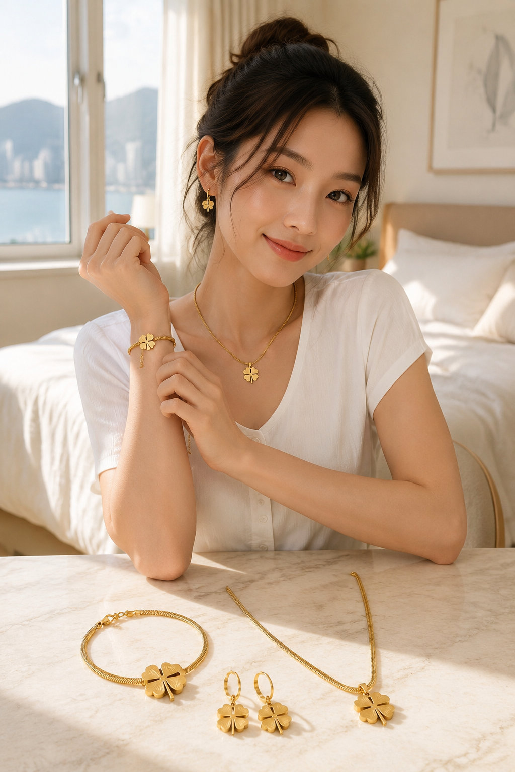 Four Leaf Clover Jewelry Set