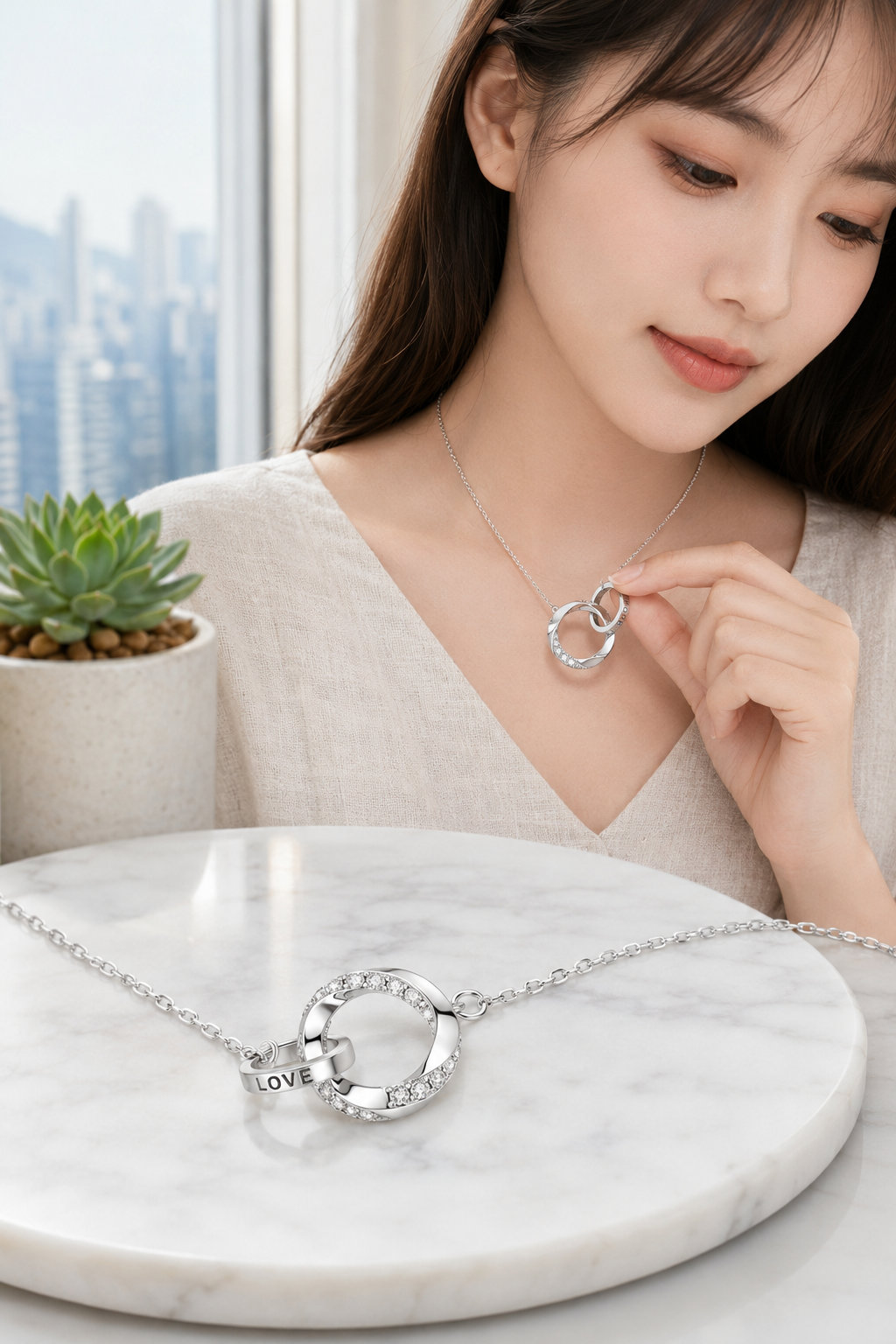 Moebius Ring Titanium Necklace