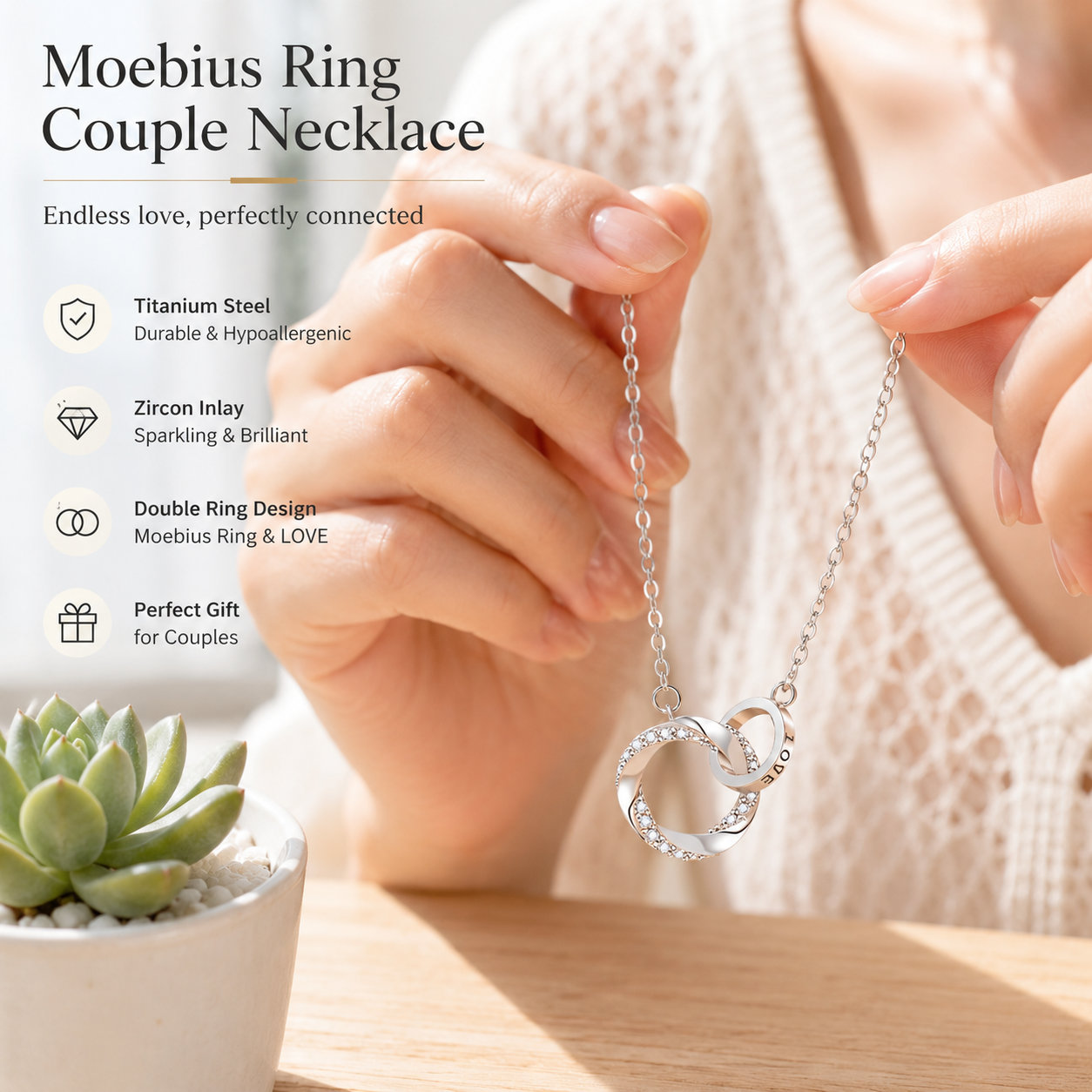Moebius Ring Titanium Necklace