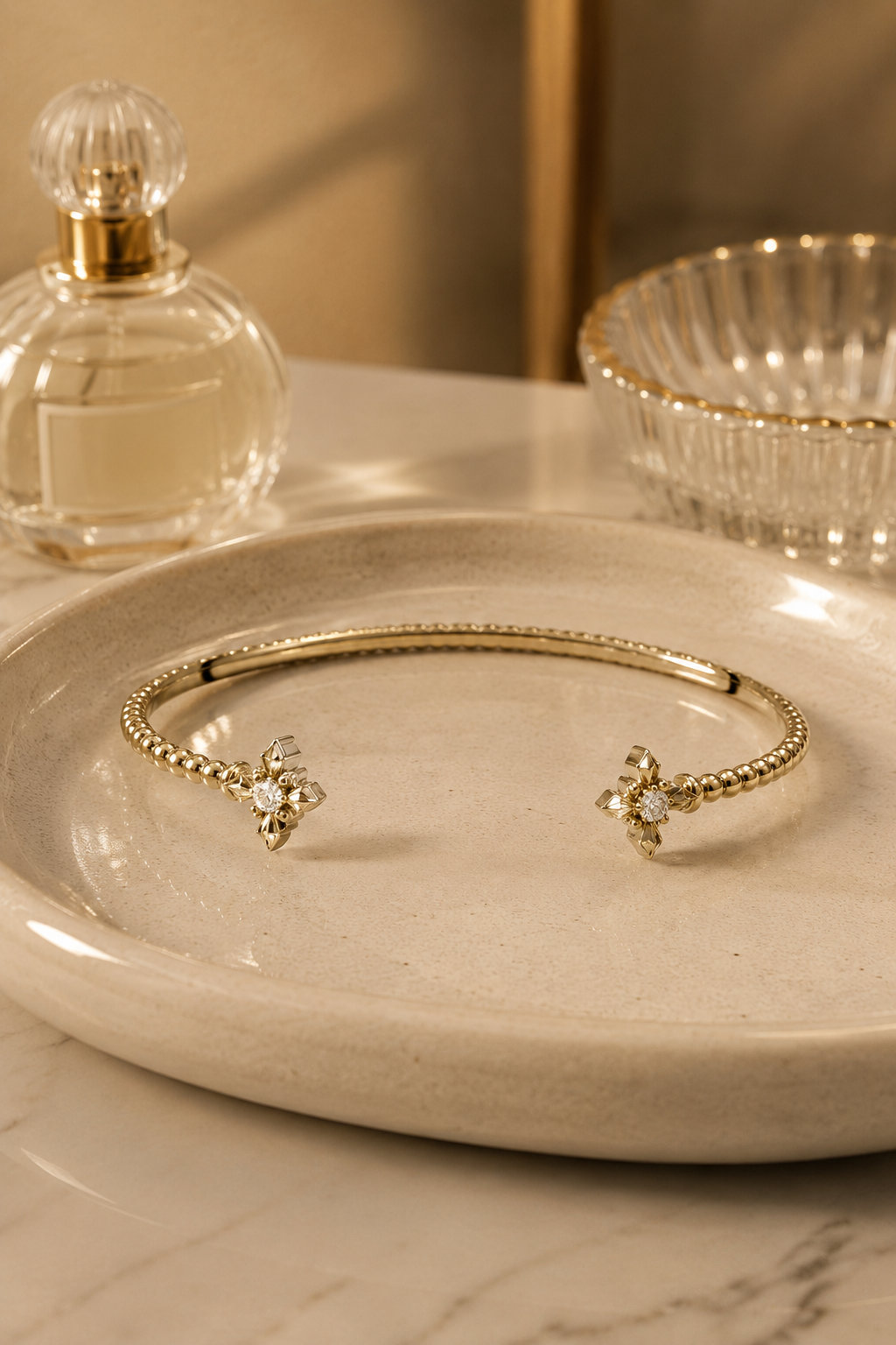 French Retro Diamond Bangle