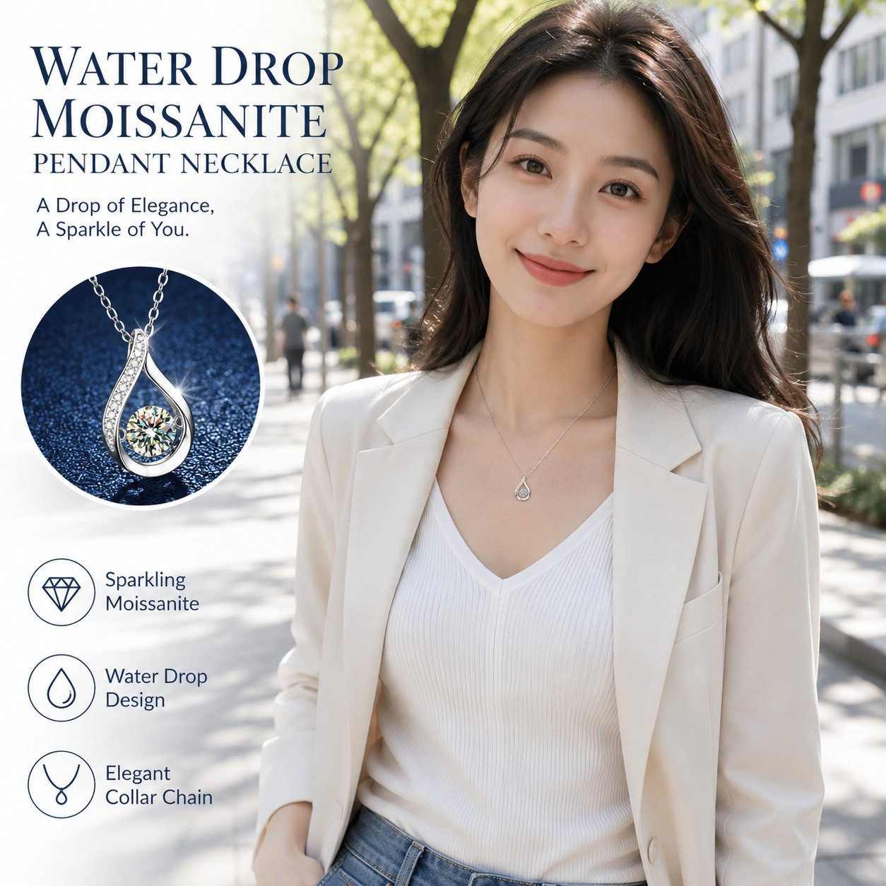 Waterdrop Moissanite Necklace