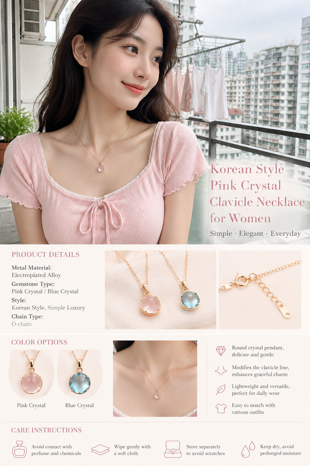 Korean Style Crystal Necklace