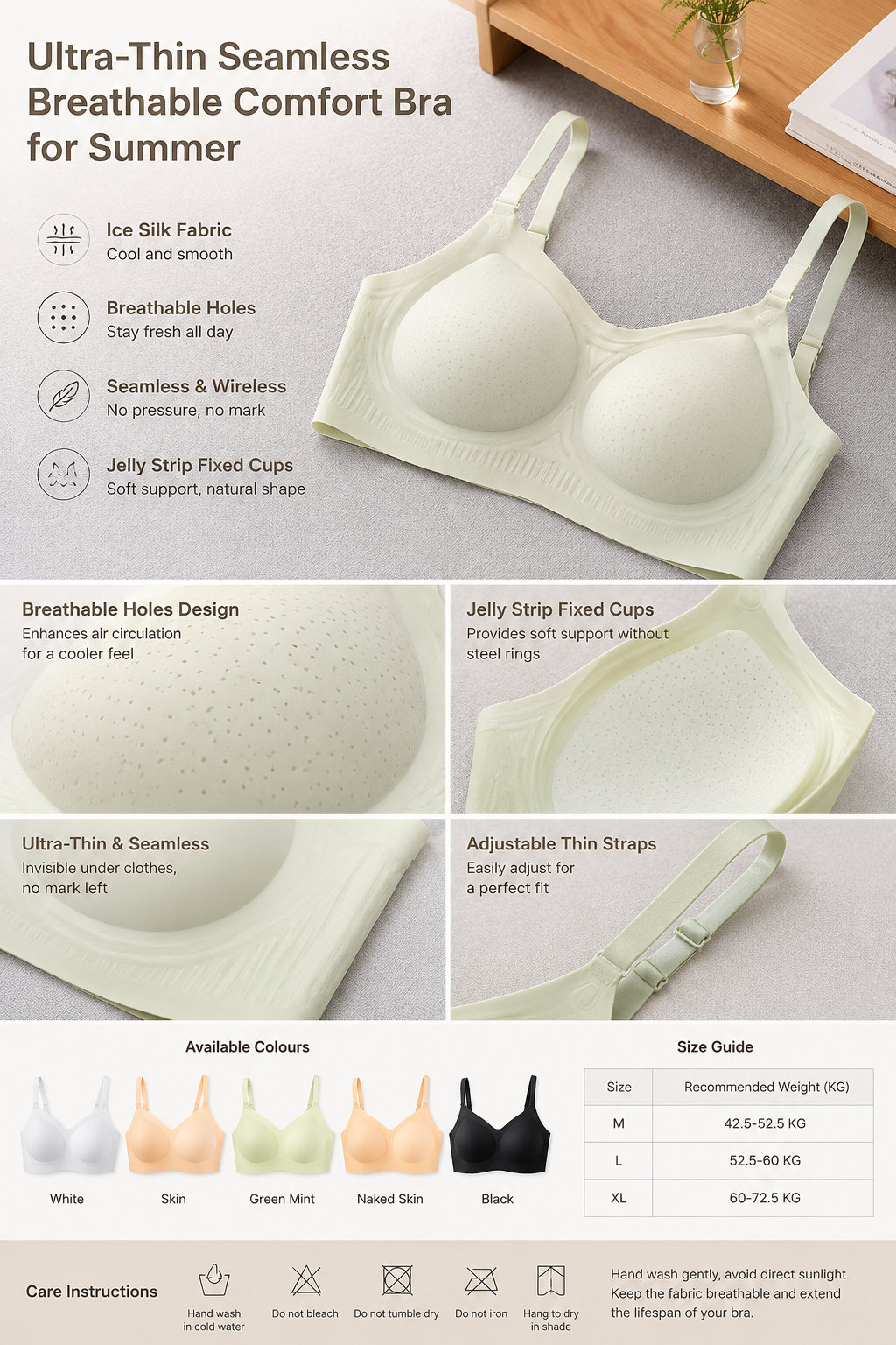 Ultra-Thin Liquid Cloud Gel Bra