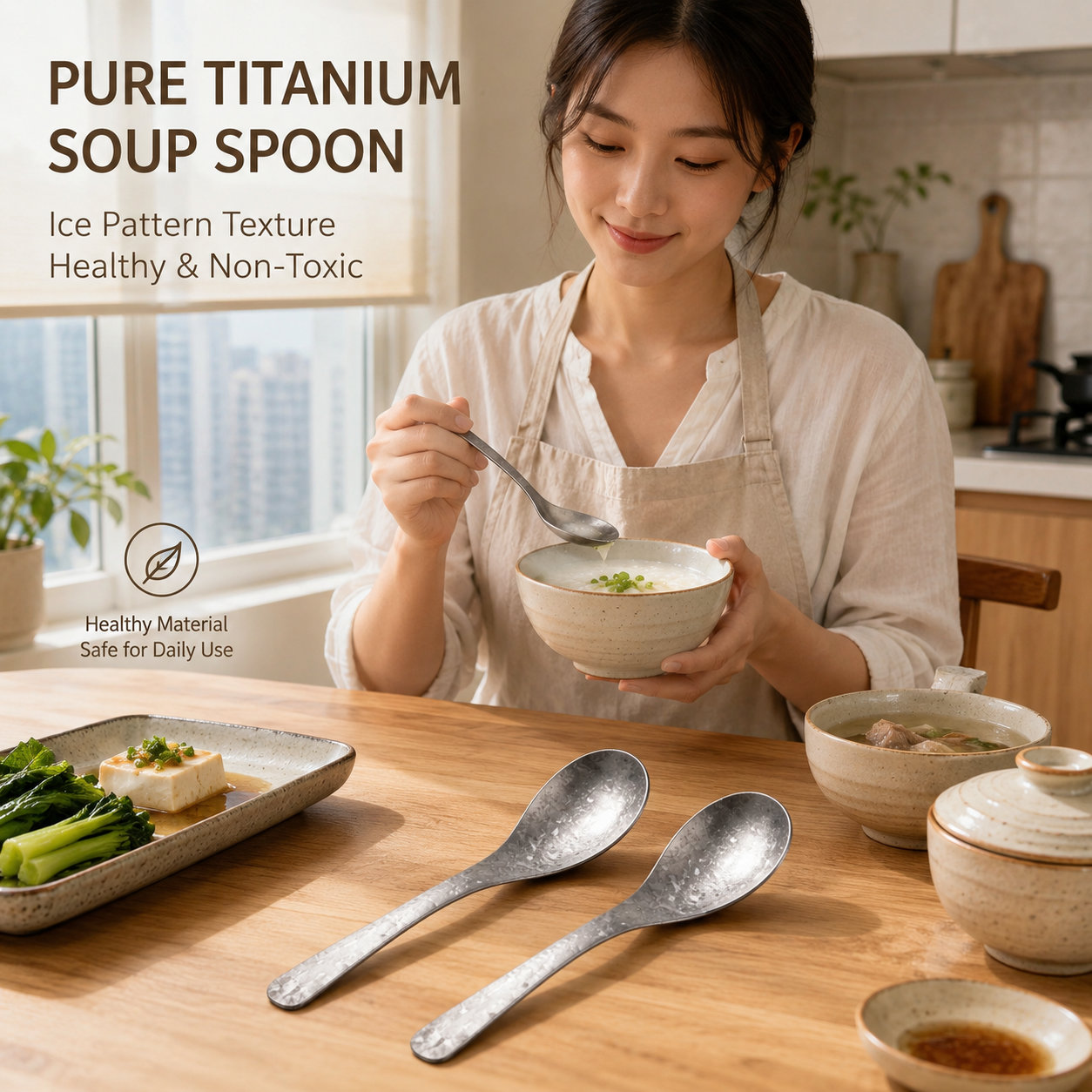 Pure Titanium Ice Soup Spoon