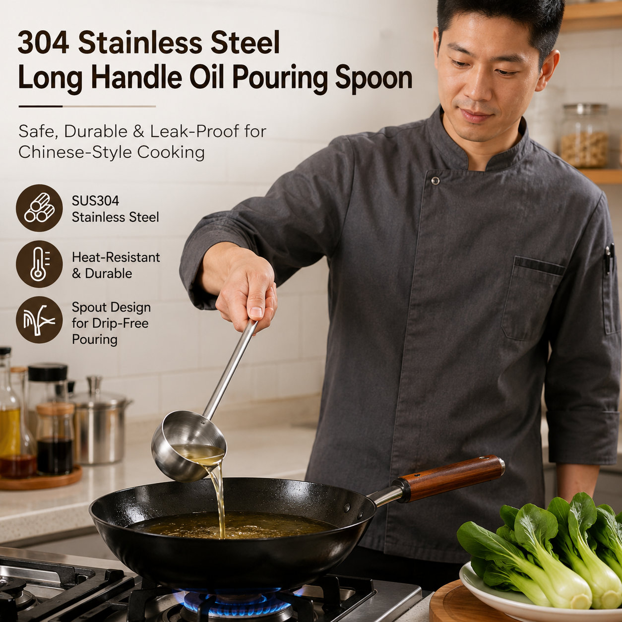 SUS304 Oil Pouring Spoon