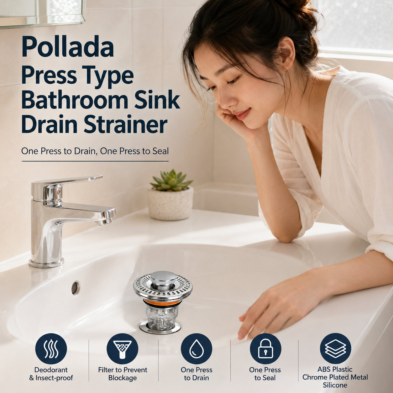 Pollada Press-type Sink Plug
